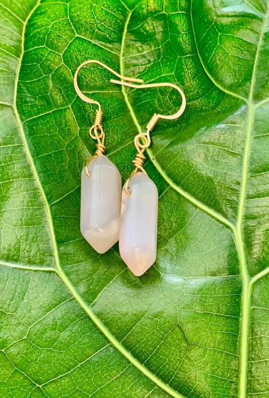 Double Pointed Agate Earrings