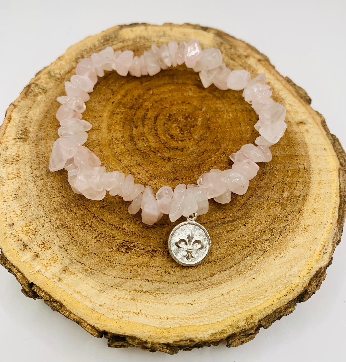 Raw rose, quartz, healing bracelet