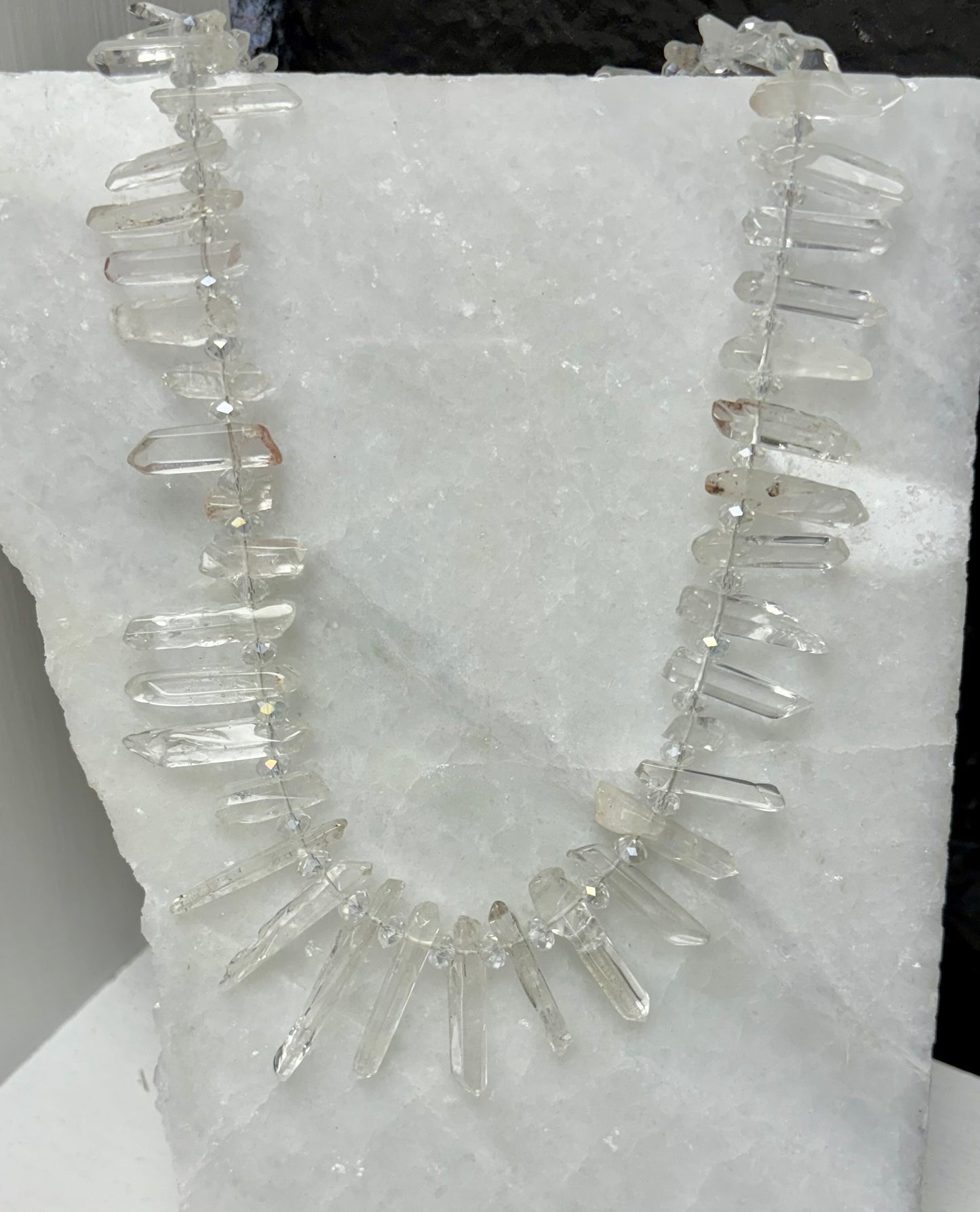 Angelic clear quartz amplifier necklace with magnetic clasp