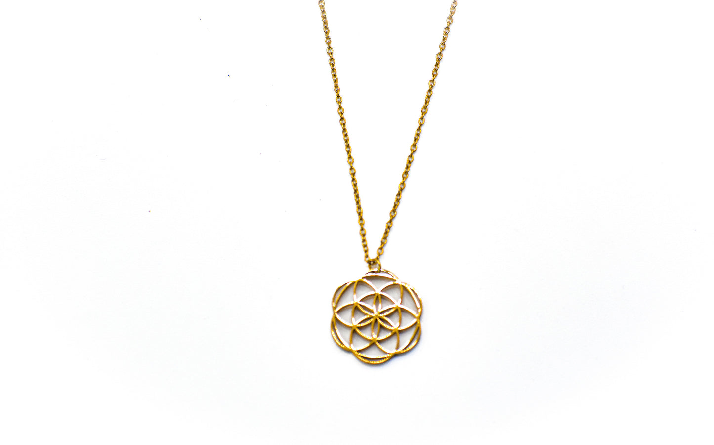 Gold Filled Choker Necklace With Sacred Geometry Flower of life