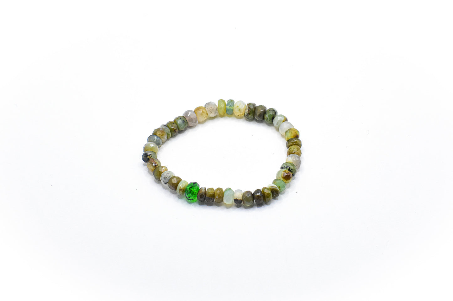 Peruvian Opal Swarovski Emerald Bracelet