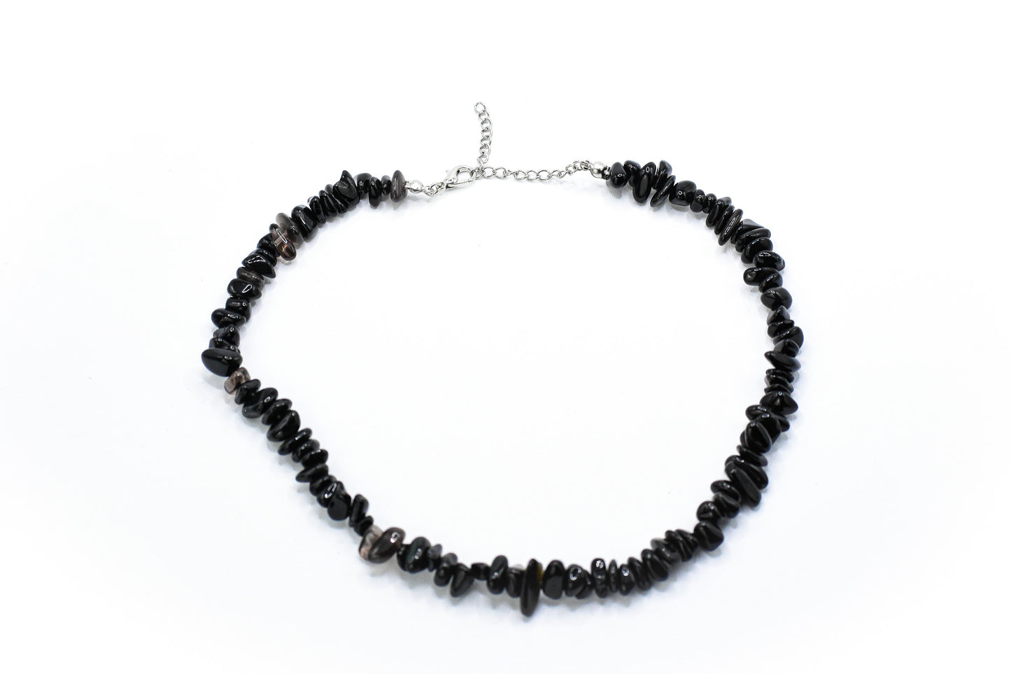 Raw Black Onyx adjustable choker necklace