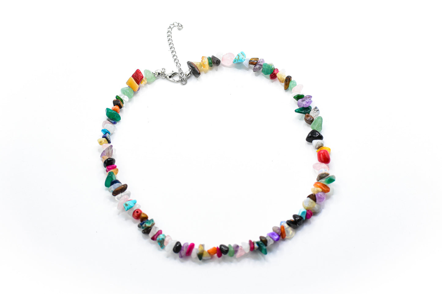 Raw Multi Rainbow adjustable choker necklace