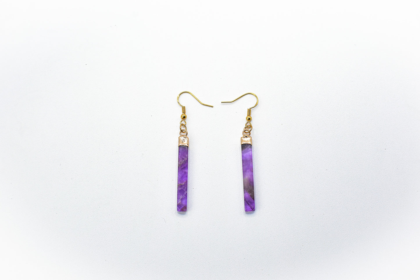 Raw Bar Amethyst Crystal Earrings