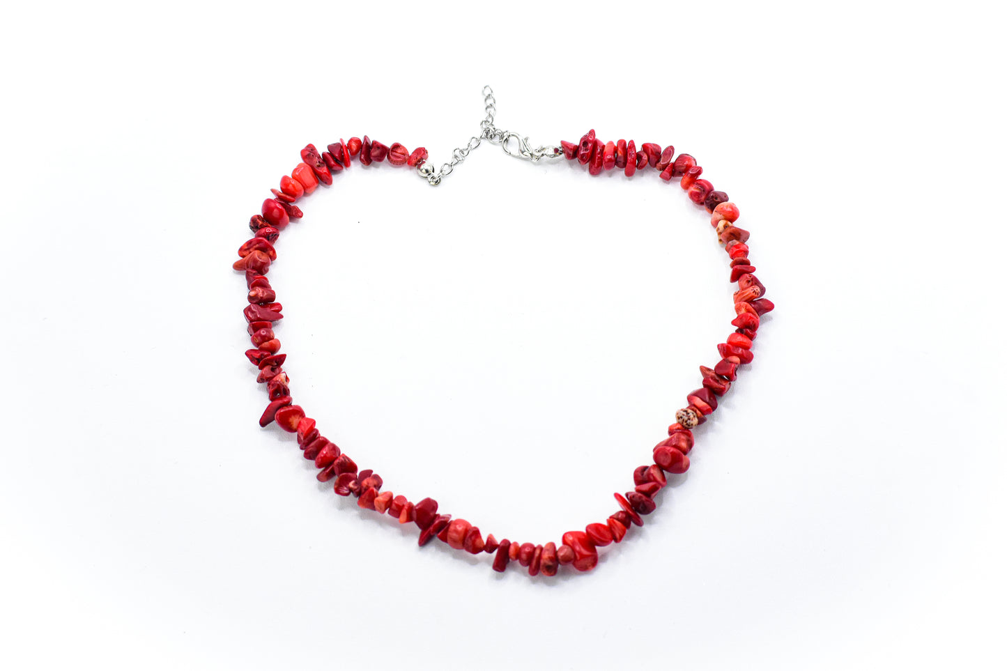 Raw red coral necklace