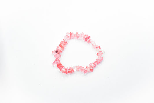 Raw strawberry quartz healing bracelet