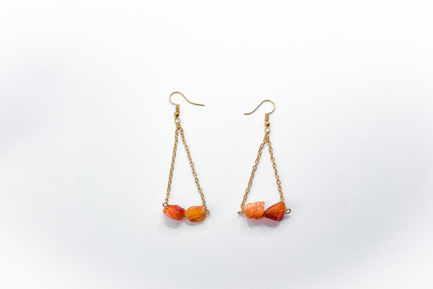 Sunstone Gold floating chained Earrings